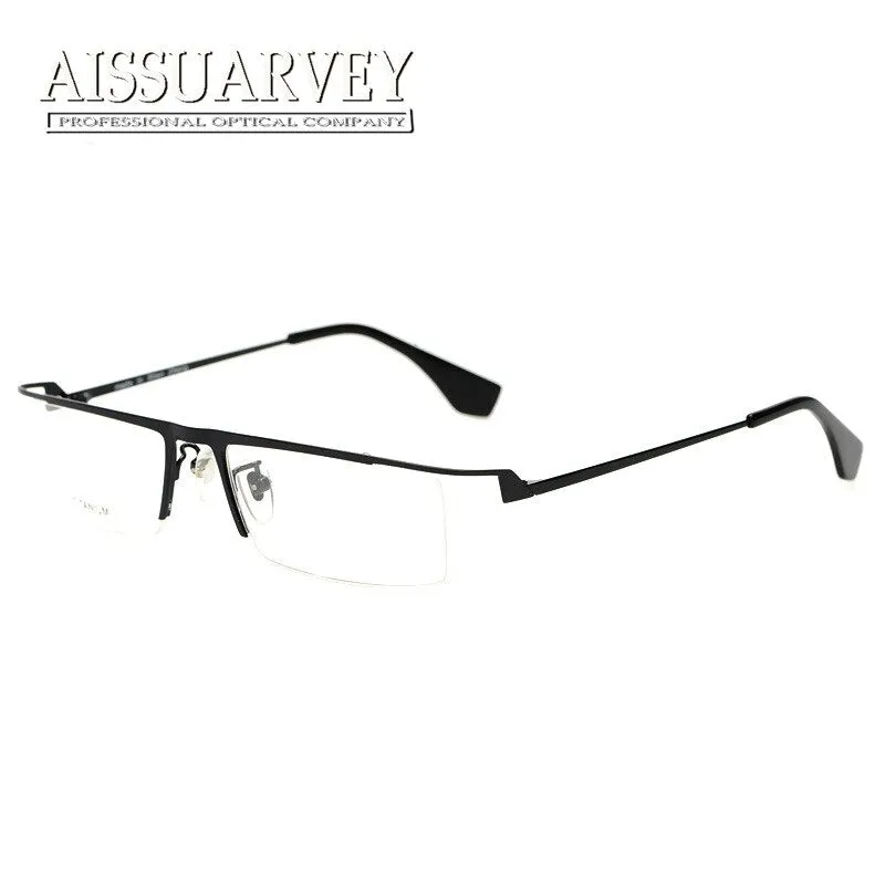 Aissuarvey Men's Eyeglasses Semi Rim Pure Titanium DS0027