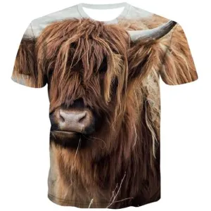 Animal T shirts Men Cattle Tshirts Casual Street T-shirts Graphic Leisure Tshirts Cool