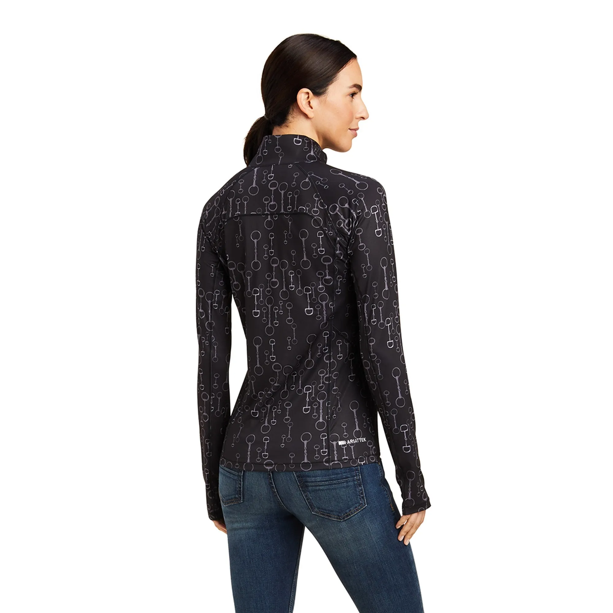 Ariat Ladies Lowell 2.0 1/4 Zip Base Layer - Black Bit Print