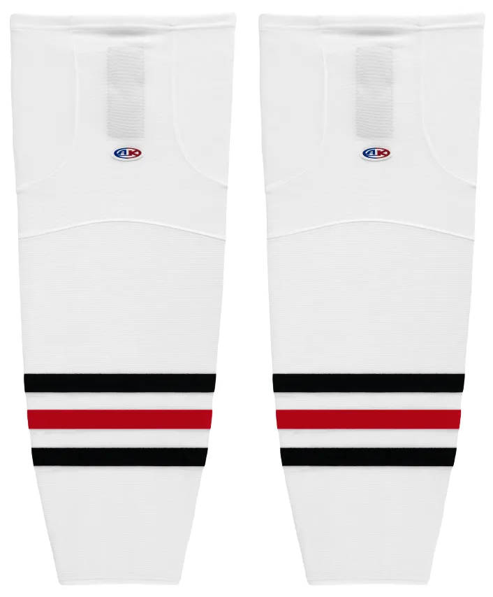 Athletic Knit (AK) HS2100-305 Niagara Falls Thunder White Mesh Ice Hockey Socks