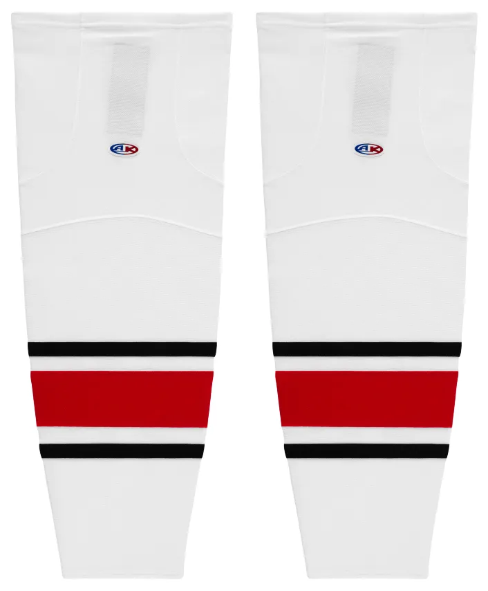 Athletic Knit (AK) HS2100-528 Charlotte Checkers White Mesh Ice Hockey Socks