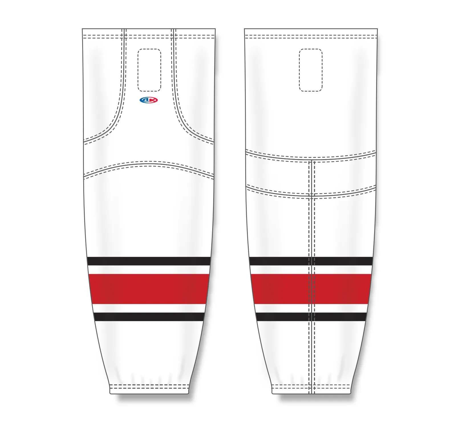 Athletic Knit (AK) HS2100-528 Charlotte Checkers White Mesh Ice Hockey Socks