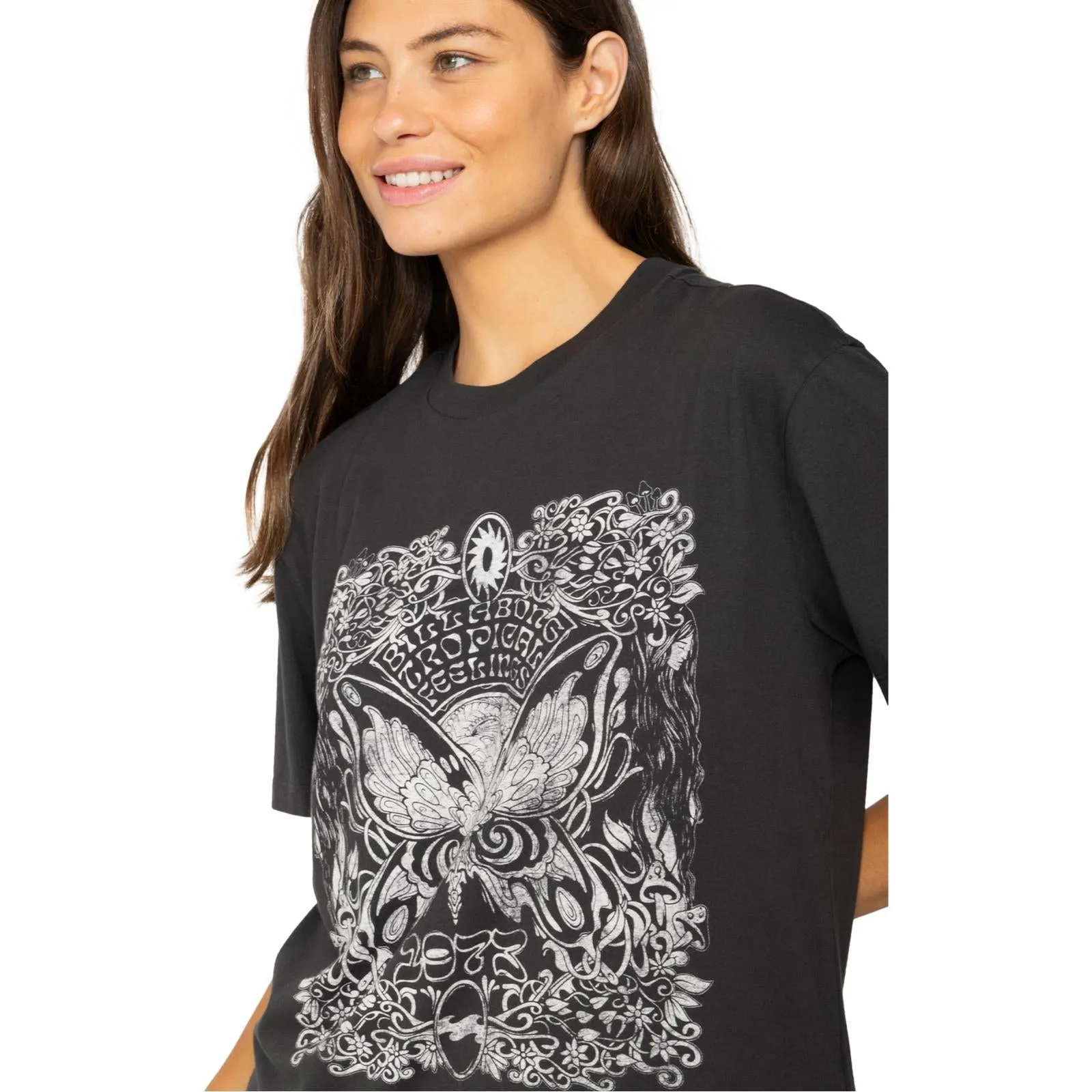 Billabong Womens Tropical Feelings Short Sleeve Graphic T-Shirt