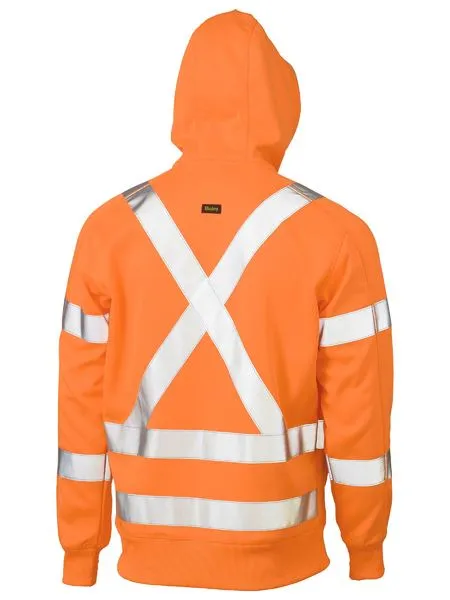 BK6819XT Bisley X Taped Hi Vis Zip Front Fleece Rail Hoodie