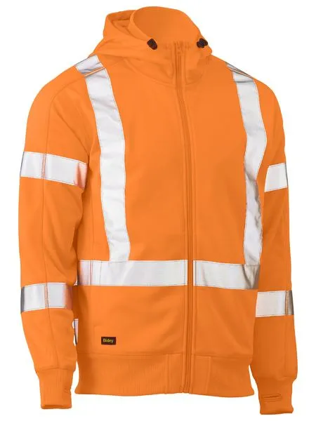 BK6819XT Bisley X Taped Hi Vis Zip Front Fleece Rail Hoodie