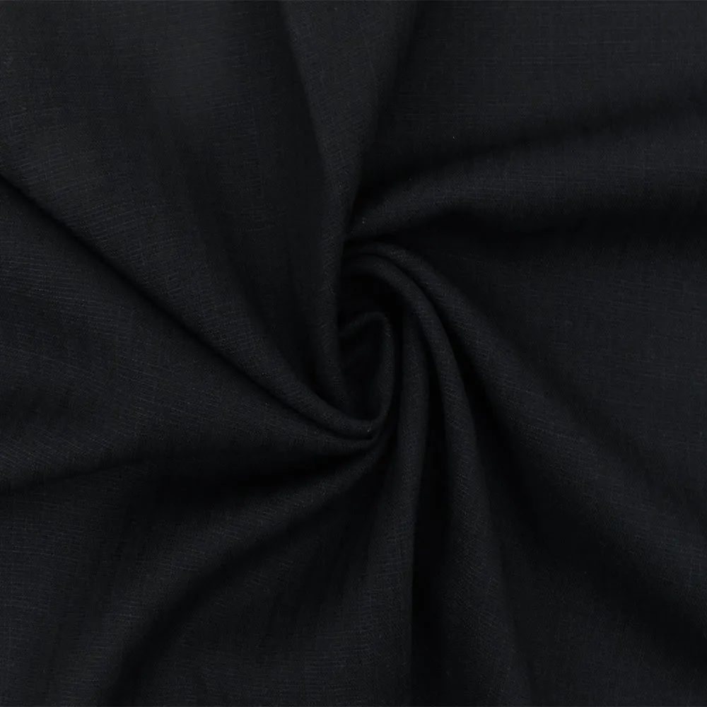 Black-Deep Blue Cross Hatch Tropical Acrylic Wool Woven Shirting Fabric