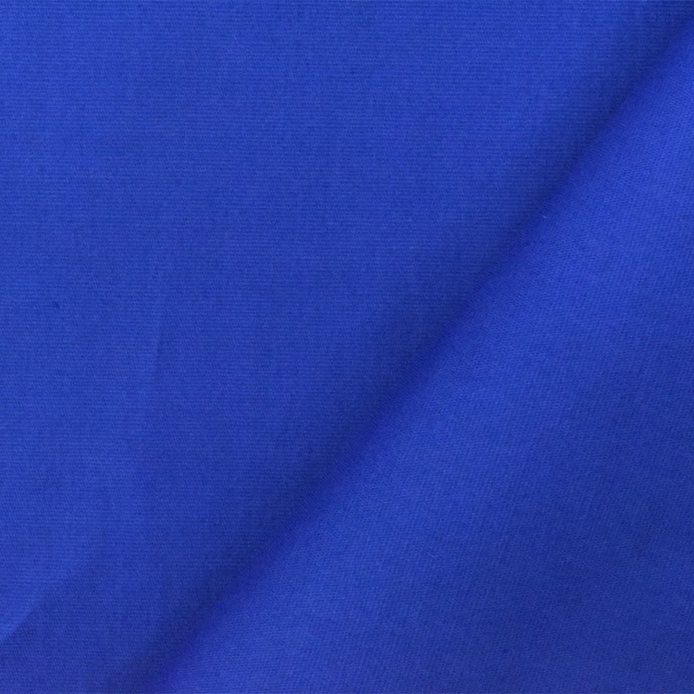 Blue  Cotton Solid Stretch Spandex Poplin Woven Fabric