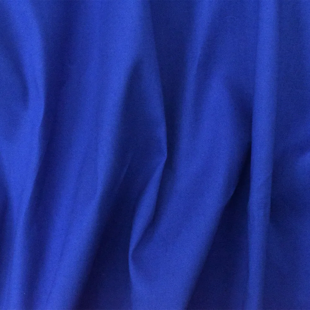 Blue  Cotton Solid Stretch Spandex Poplin Woven Fabric