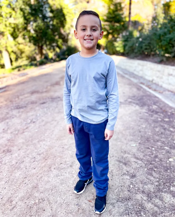 Boys Soft Cotton Jersey Long Sleeve Tee | Navy