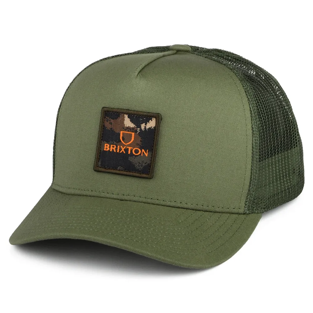 Brixton Hats Alpha Block NetPlus MP Trucker Cap - Olive