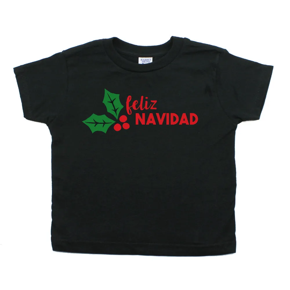 Christmas Feliz Navidad Mistletoe Short Sleeve Toddler T-Shirt