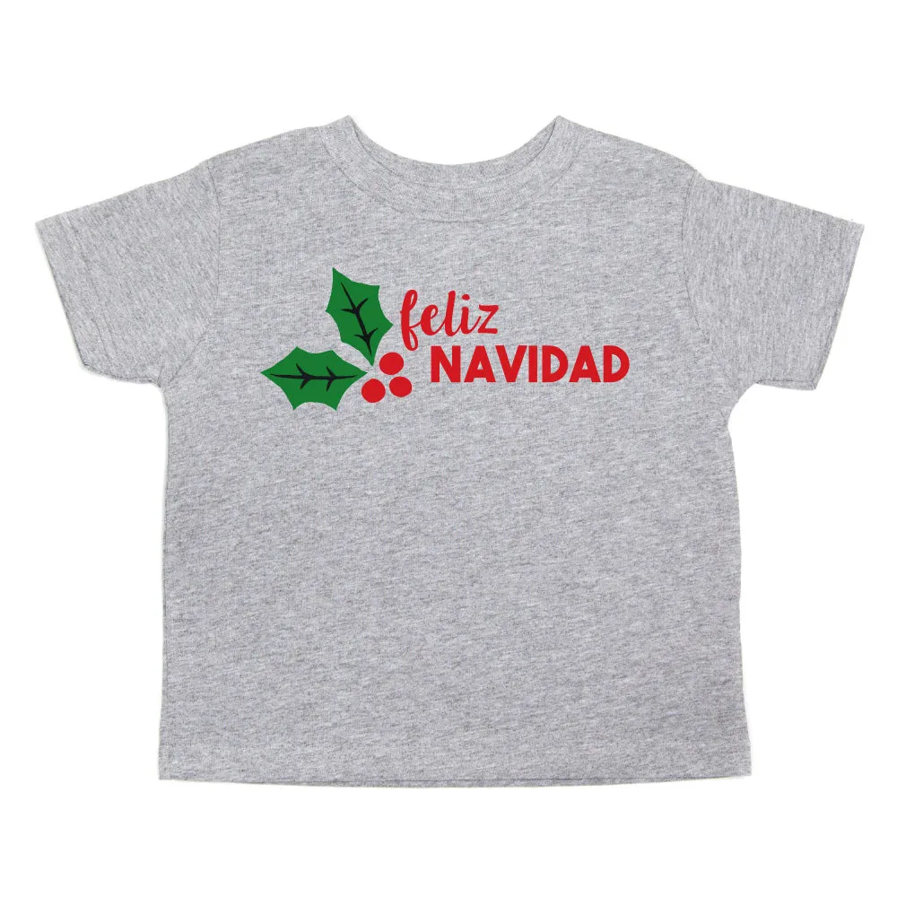 Christmas Feliz Navidad Mistletoe Short Sleeve Toddler T-Shirt