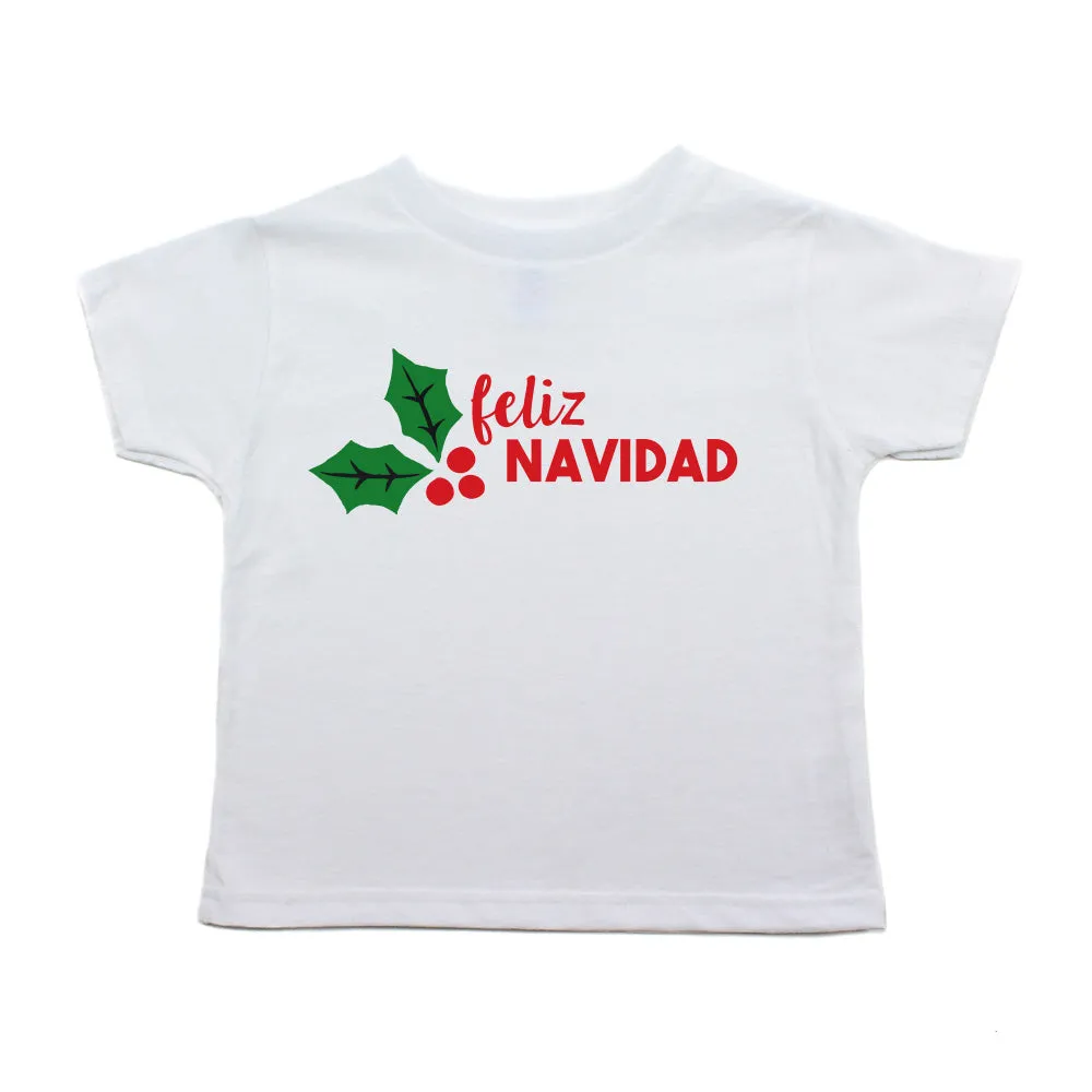 Christmas Feliz Navidad Mistletoe Short Sleeve Toddler T-Shirt