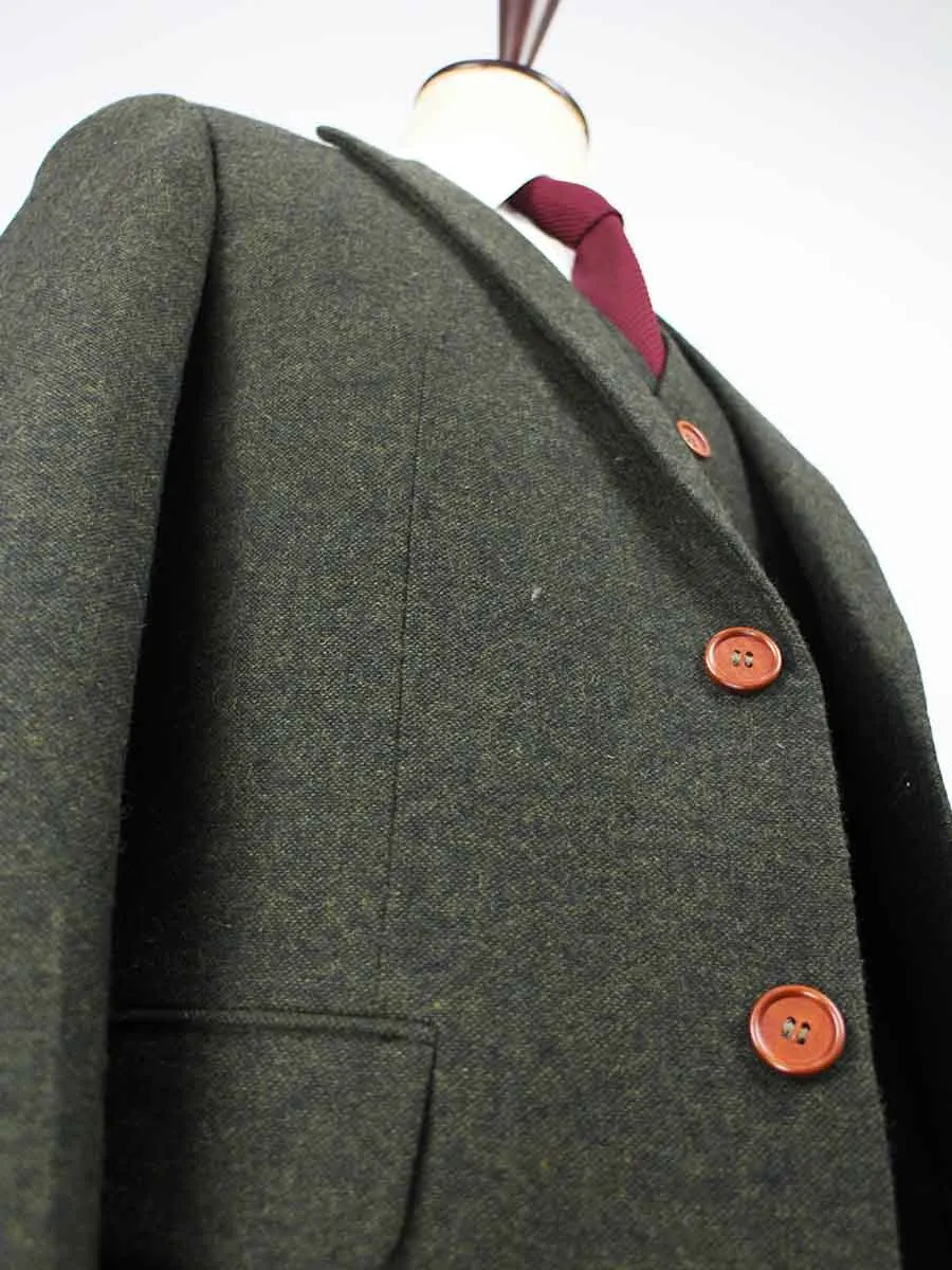 CLASSIC GREEN BARLEYCORN TWEED 2 PIECE SUIT