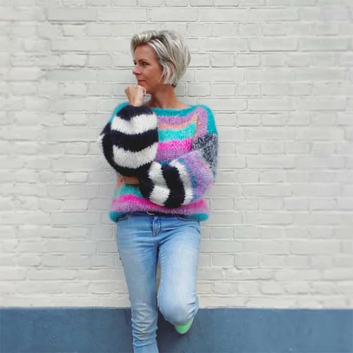 Color Splash mohair pullover