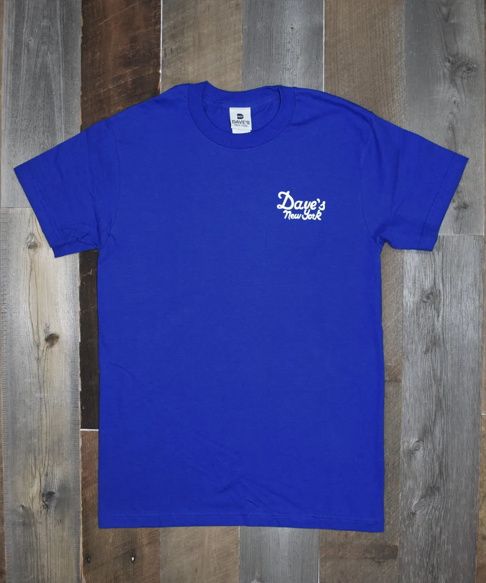 Dave’s New York Vintage Logo Short Sleeve T-shirt - Royal