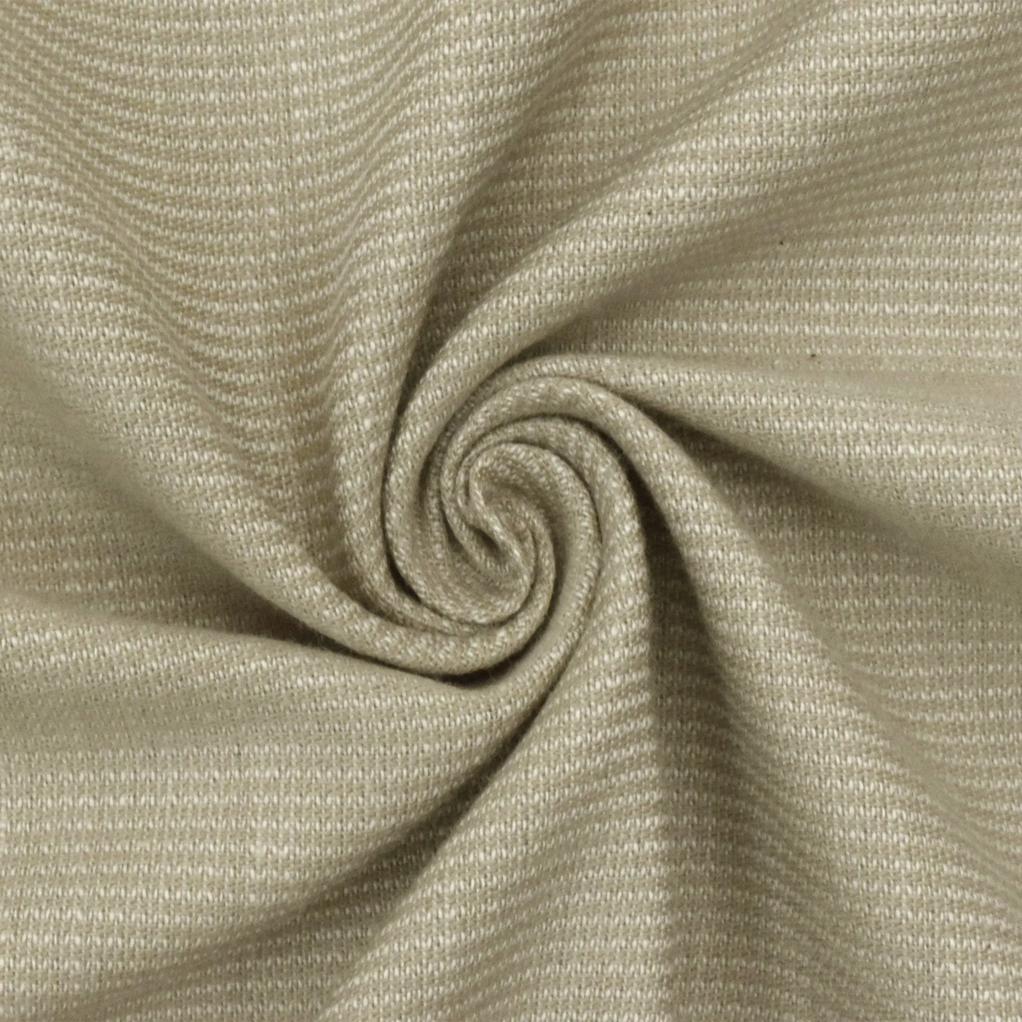 Dusty Beige Japanese Selvedge Cotton Striped Woven Fabric