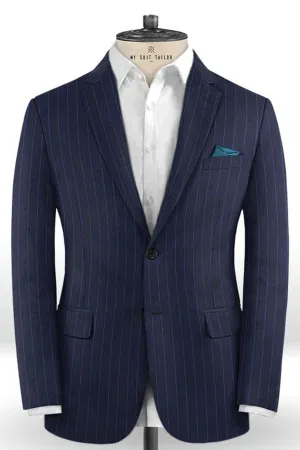 Elevate Your Style with the Italian Navy Stripe Suit