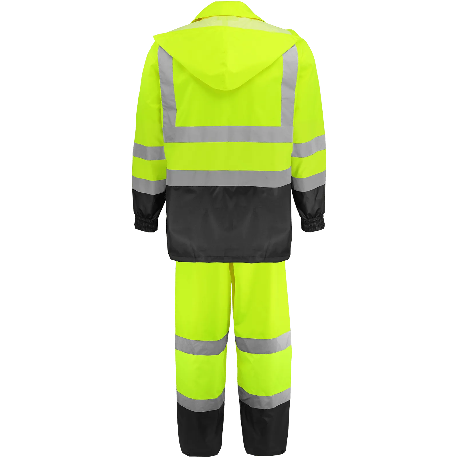 Global Glove & Safety GLO-1590 FrogWear® HV High Visibility Yellow/Green Two Piece Rain Suit, Class 3