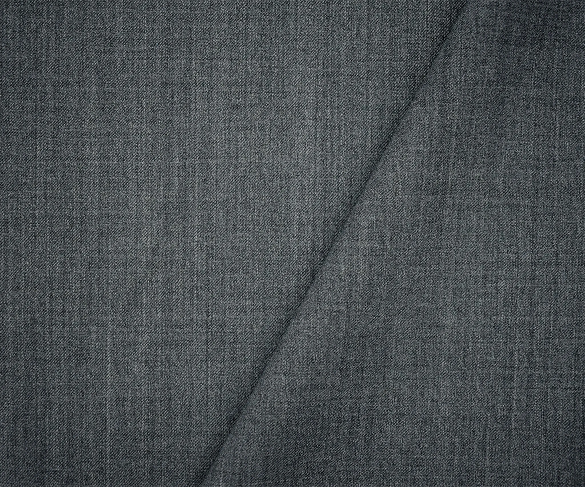 Gray-Deep Gray Poly-Wool Twill Texture Woven Suiting Fabric