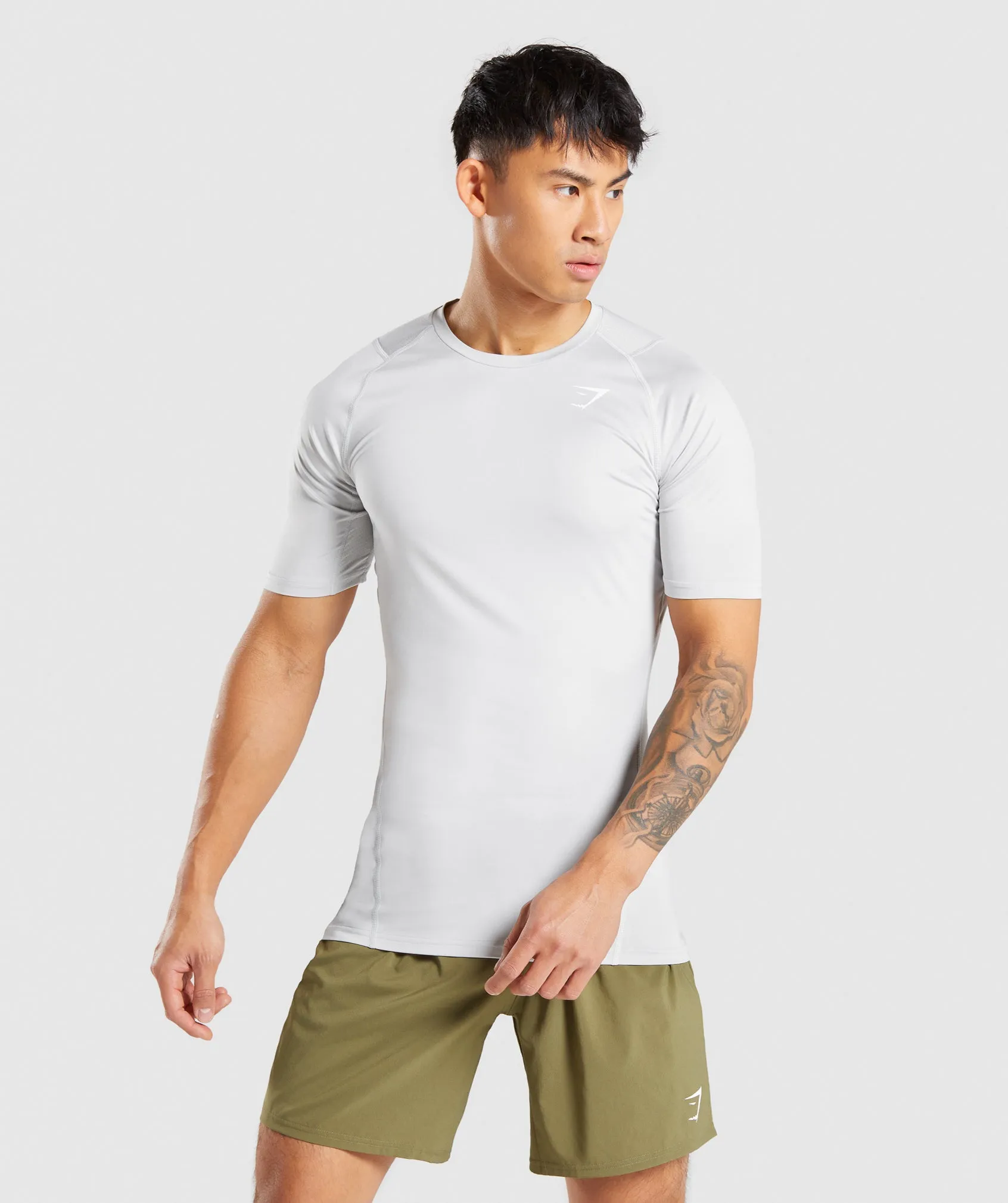 Gymshark Element Baselayer T-Shirt - Light Grey