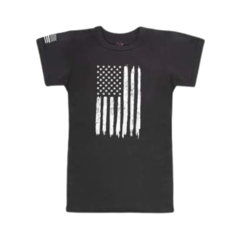 Kids US Flag Short Sleeve T-Shirt | Black