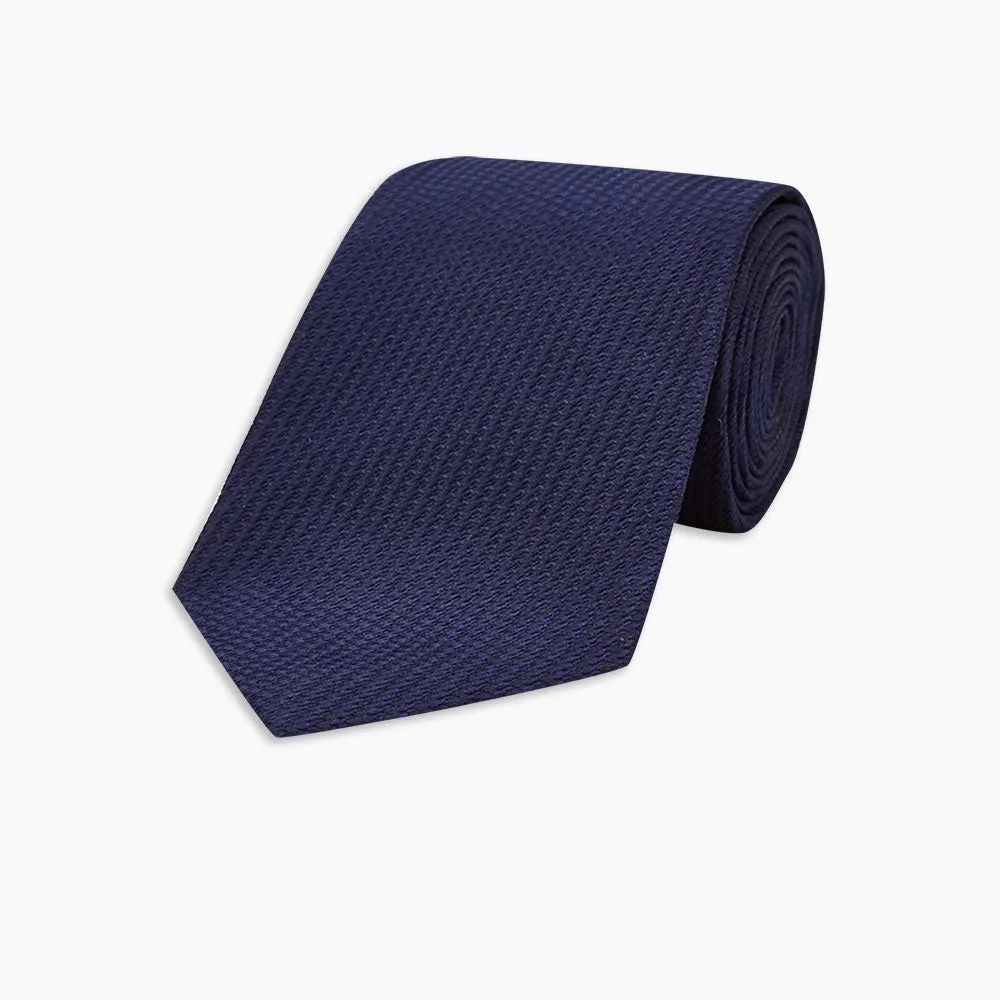 Long Navy Lace Silk Tie