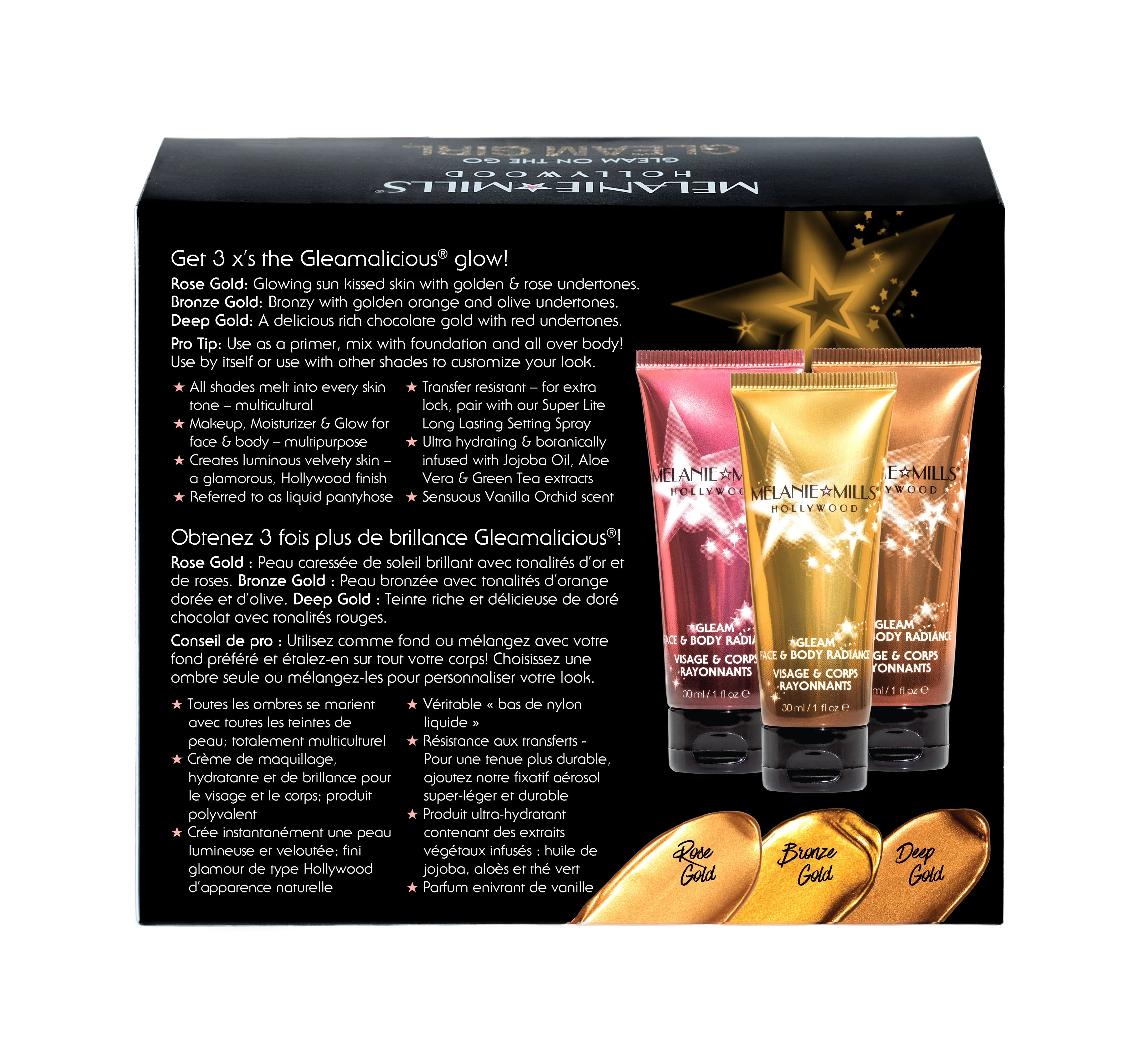 Melanie Mills Hollywood GLEAM GIRL Gleam on the Go Body Radiance Kit