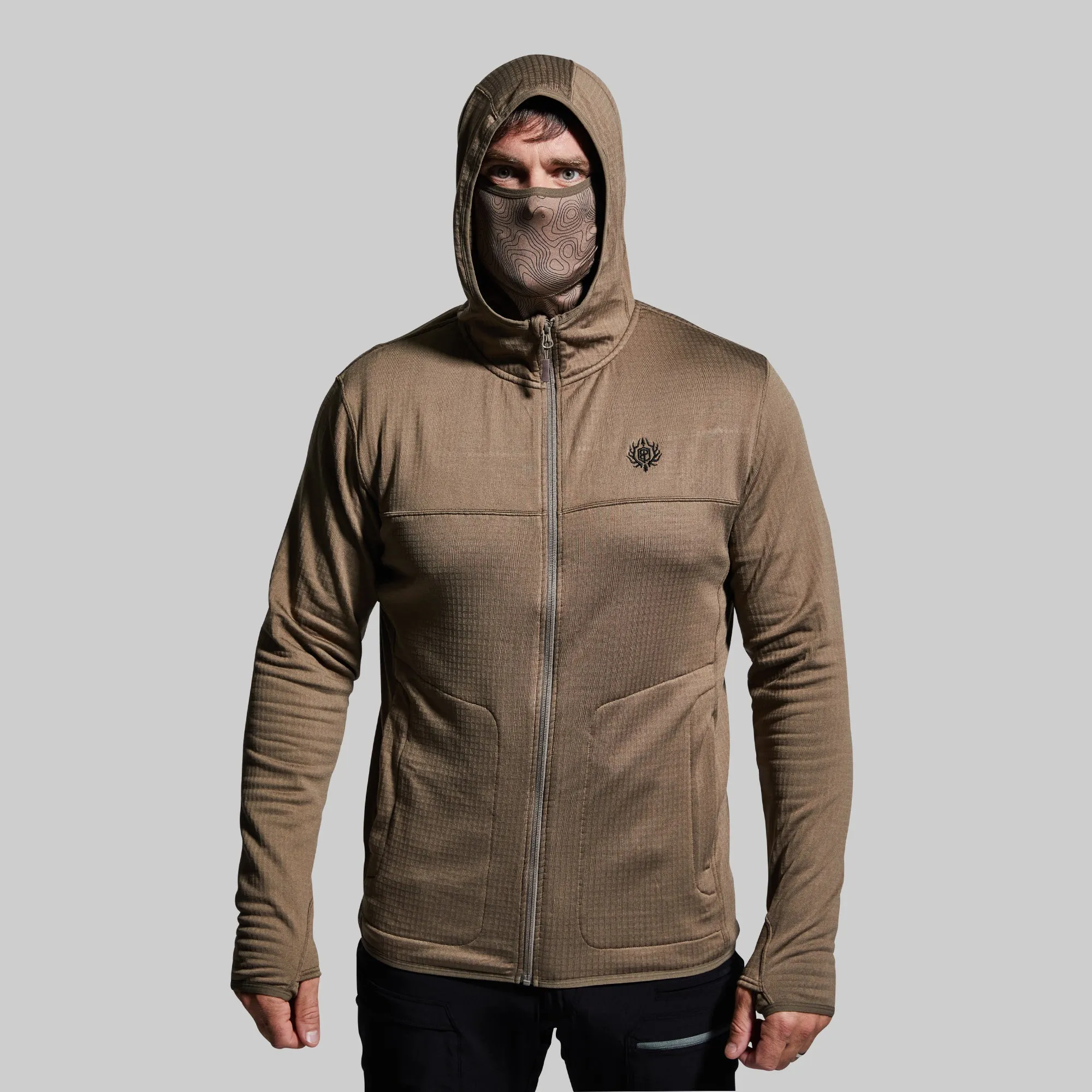 Men's Quiver Full Zip Hoodie (Stone Brown)