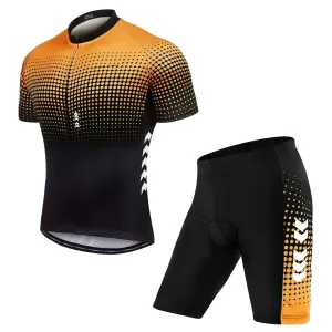 Men's Summer Short Suits Cycling Set Cycling Jersey with 5D Gel Padded Riding Shorts Quick Dry Breathable Cycling Jersey Set