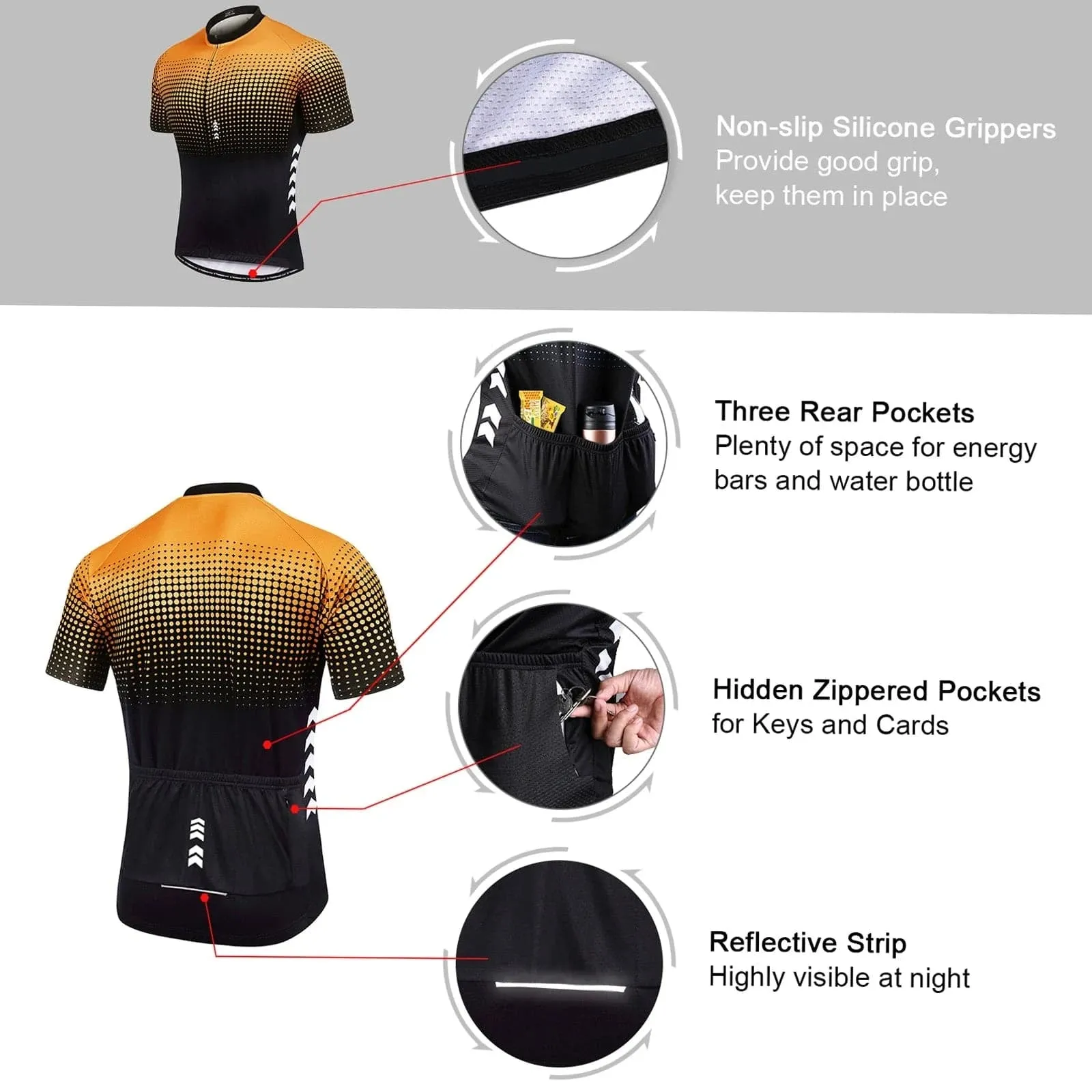 Men's Summer Short Suits Cycling Set Cycling Jersey with 5D Gel Padded Riding Shorts Quick Dry Breathable Cycling Jersey Set