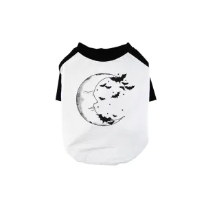 Moon And Bats Pet Baseball Shirt for Small Dogs