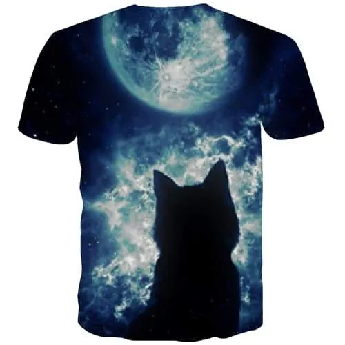 Moon T shirts Men Earth Tshirt Printed Galaxy Shirt Print Animal T-shirts 3d Funny Tshirts Cool Short Sleeve T shirts Men women