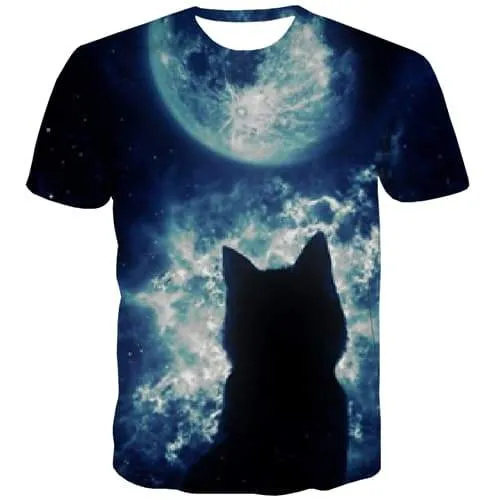 Moon T shirts Men Earth Tshirt Printed Galaxy Shirt Print Animal T-shirts 3d Funny Tshirts Cool Short Sleeve T shirts Men women