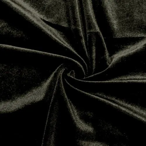 Mystical Black Stretch Velvet Knit  Fabric