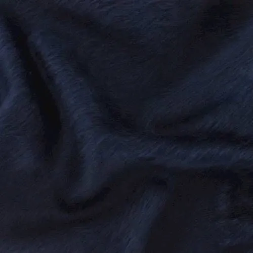 Navy Blue Faux Fur Knit Jacketing Fabric