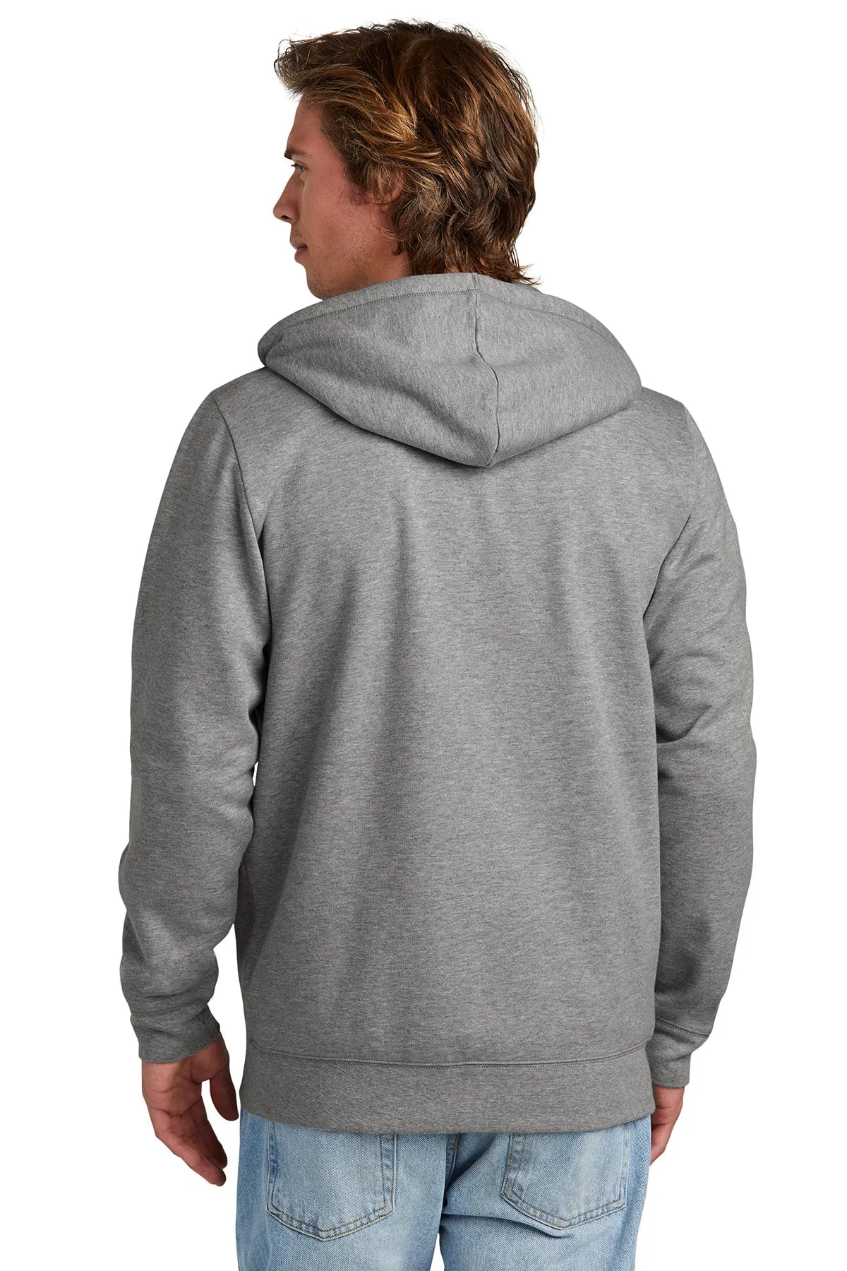 New Era Comeback Fleece Full-Zip Custom Hoodies, Dark Heather Grey