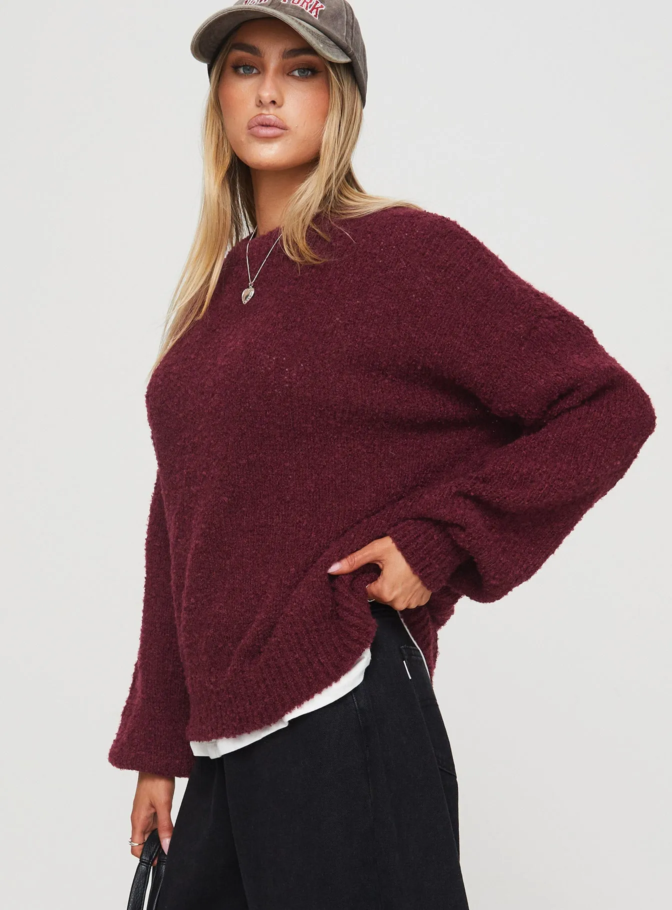 Niomie Knit Sweater Burgundy