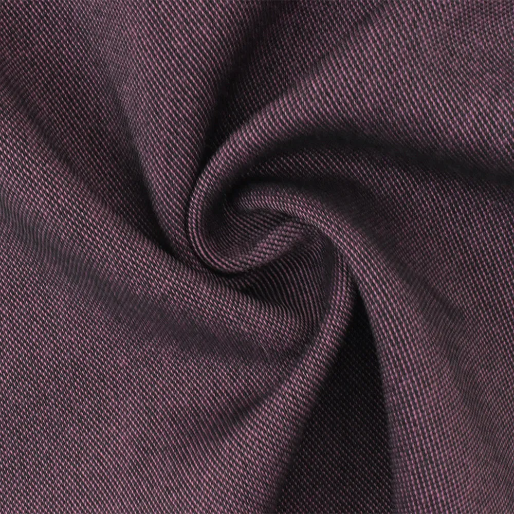 Pink-Black Poly Stretch Spandex Twill Chambray Woven Fabric