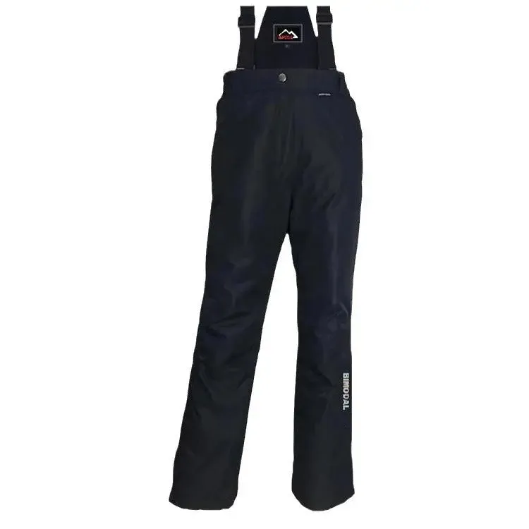 Plain Black Snow Ski Bibs Pants Couple Style