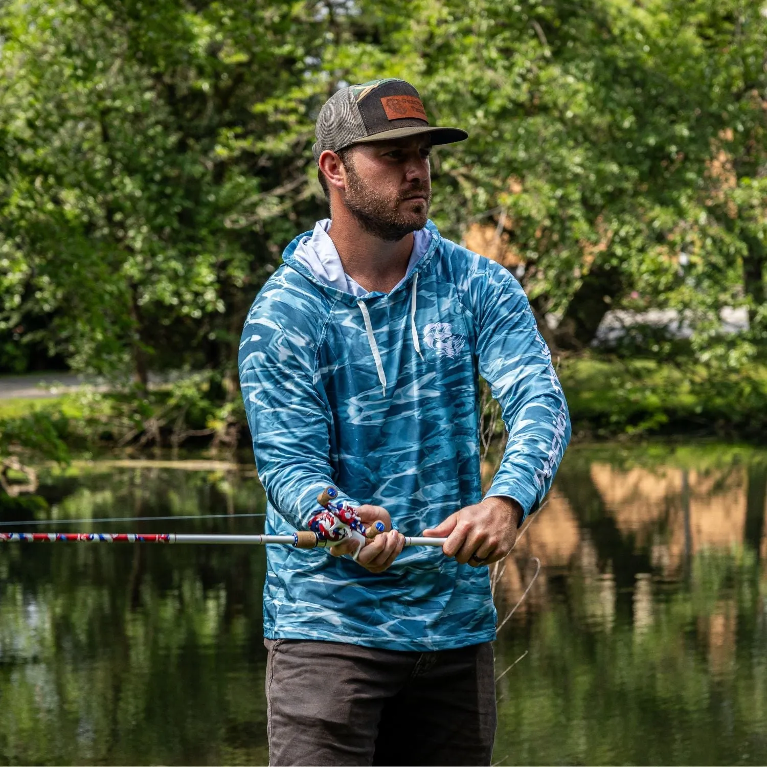 Reaction Tackle SPF UPF 50  Long Sleeve Hooded Fishing Shirt