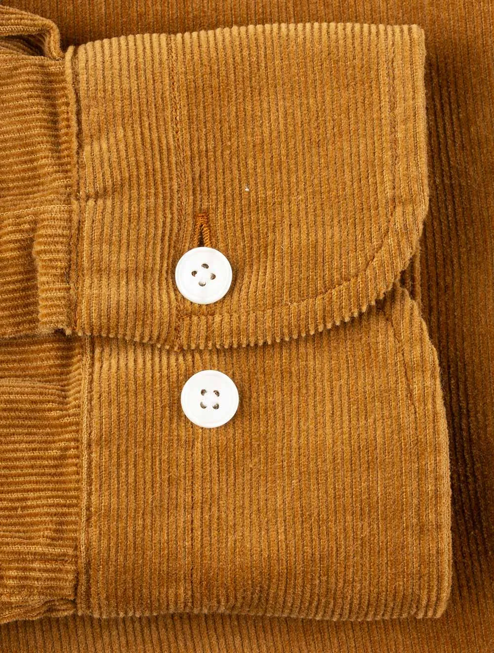 Regular Fit Corduroy Shirt Suede Brown