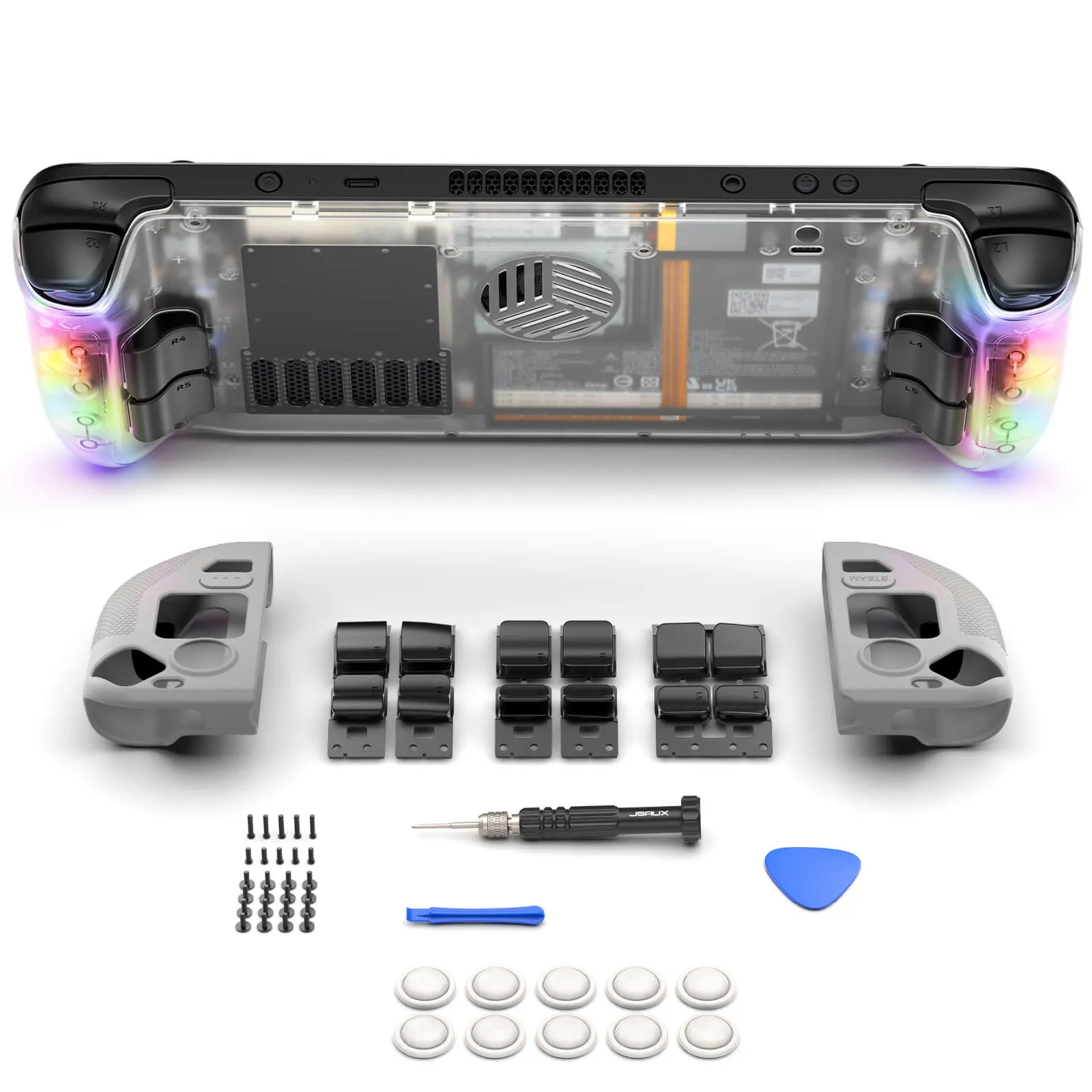 RGB & Vents Transparent Back Plate for Steam Deck LCD & OLED