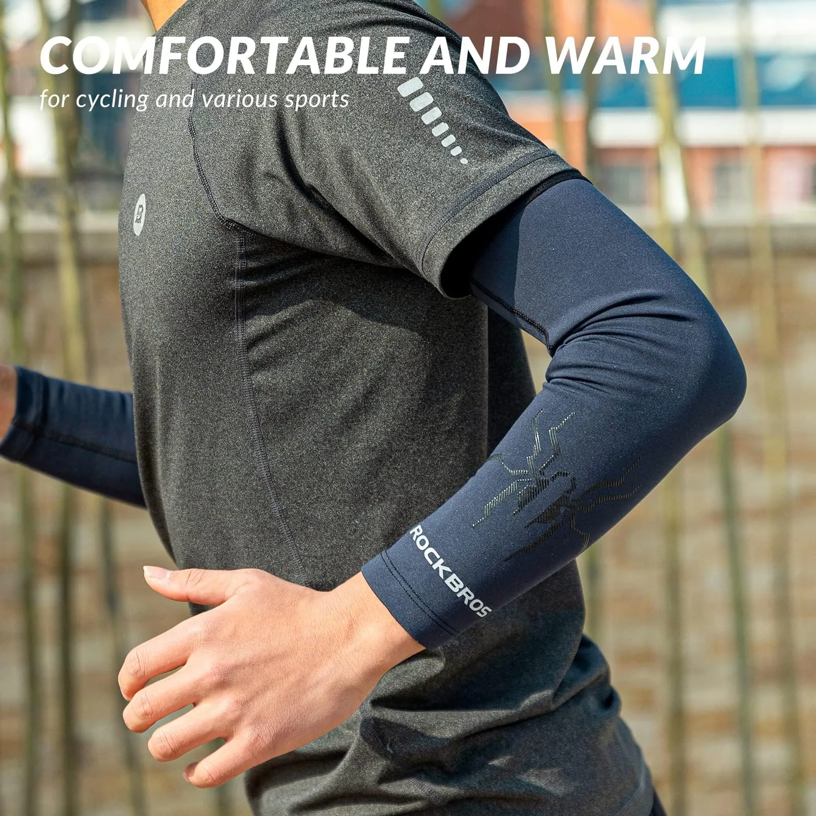 ROCKBROS Arm Sleeves Cycling Arm Warmers with Ultimate Warmth Moisture-Wicking Flexible