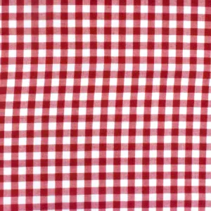 Simple Red-White Check Polyester Gingham Woven Fabric