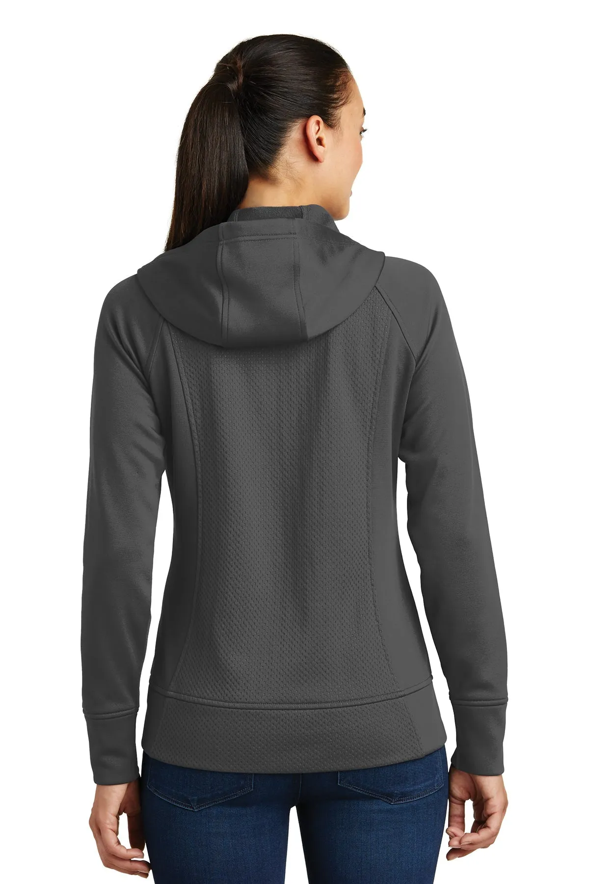 Sport-Tek Ladies Rival Tech Fleece Custom Full-Zip Hooded Jackets, Iron Grey