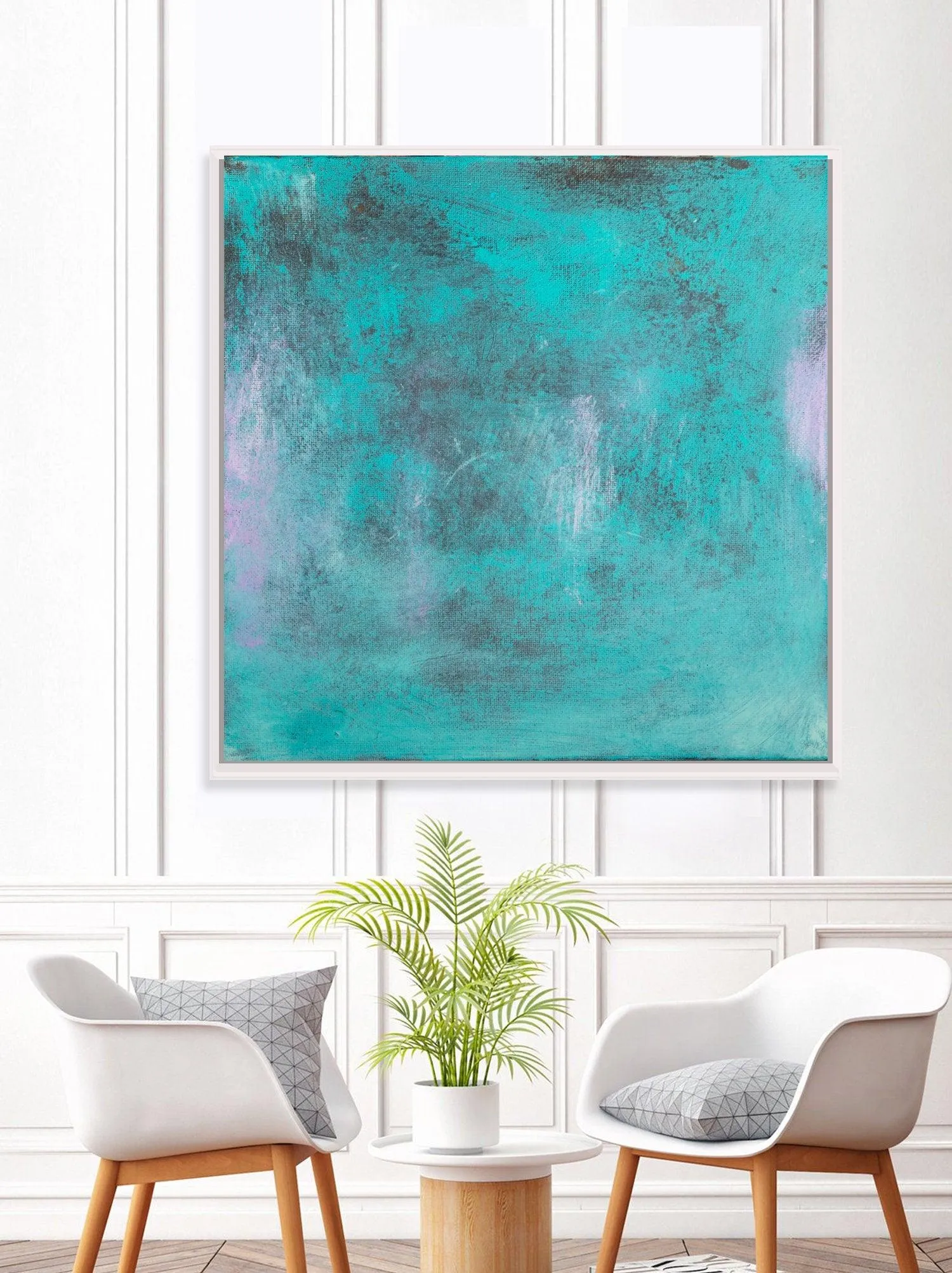 Teal original art,  Living Room Wall Art canvas extra large wall art painting