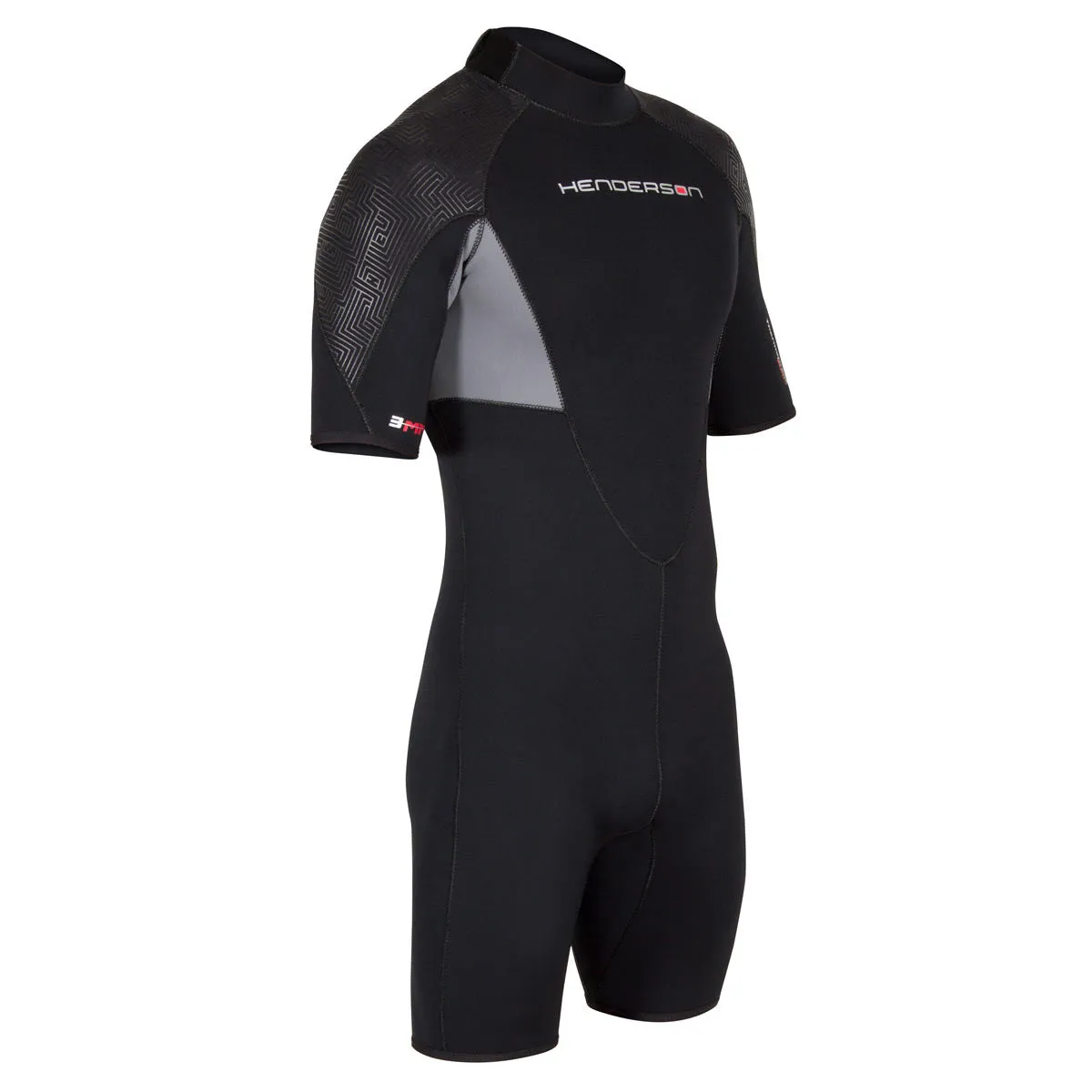 Used Henderson 3mm Mens Thermoprene Pro Back Zip Shorty Wetsuit - Black - XX-Large