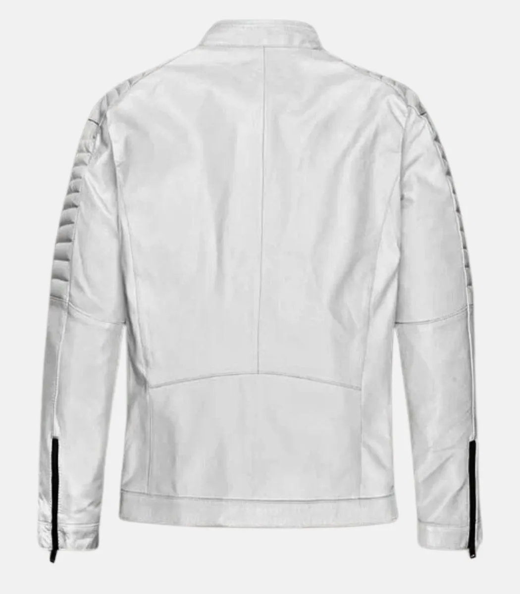 VIN DIESEL White Leather Jacket