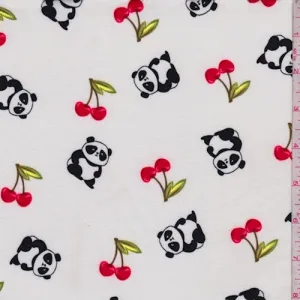 White Panda Double Brushed Jersey Knit Fabric